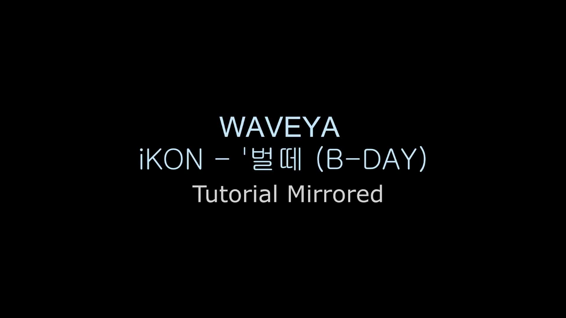 iKON 아이콘 벌떼 안무 거울모드 느리게 설명강좌 Waveya (B-DAY) mirrored tutorial