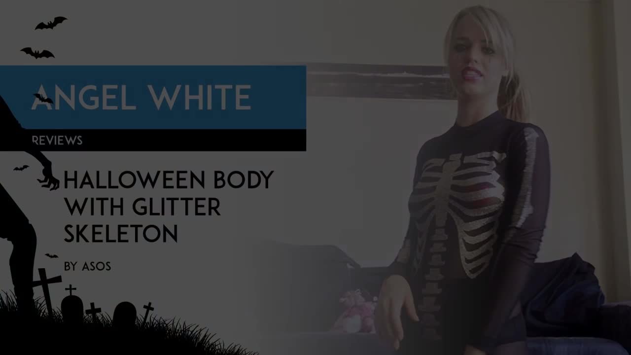 HALLOWEEN PREVIEW ONLY Angel White reviews ASOS Halloween body with glitter skeleton