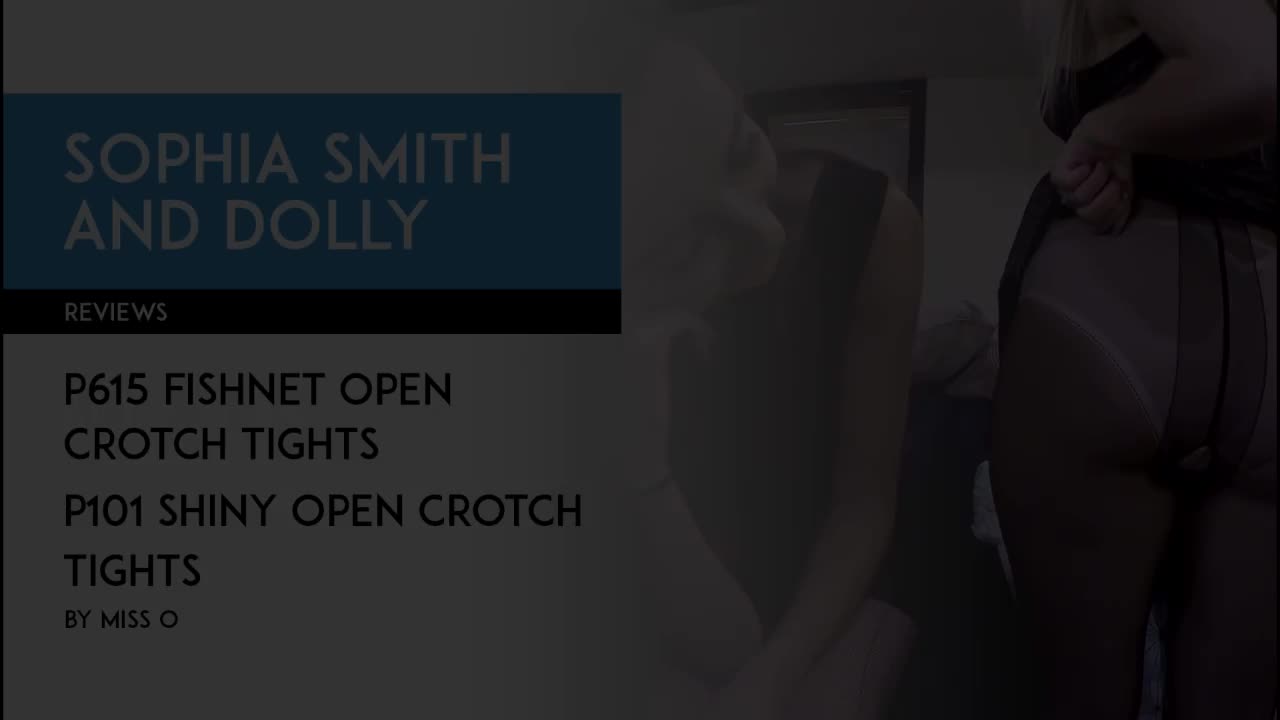 PREVIEW ONLY Sophia Smith and Dolly review Miss O crotchless pantyhose