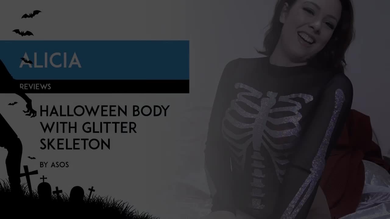 HALLOWEEN PREVIEW ONLY Alicia reviews ASOS Halloween body with glitter skeleton