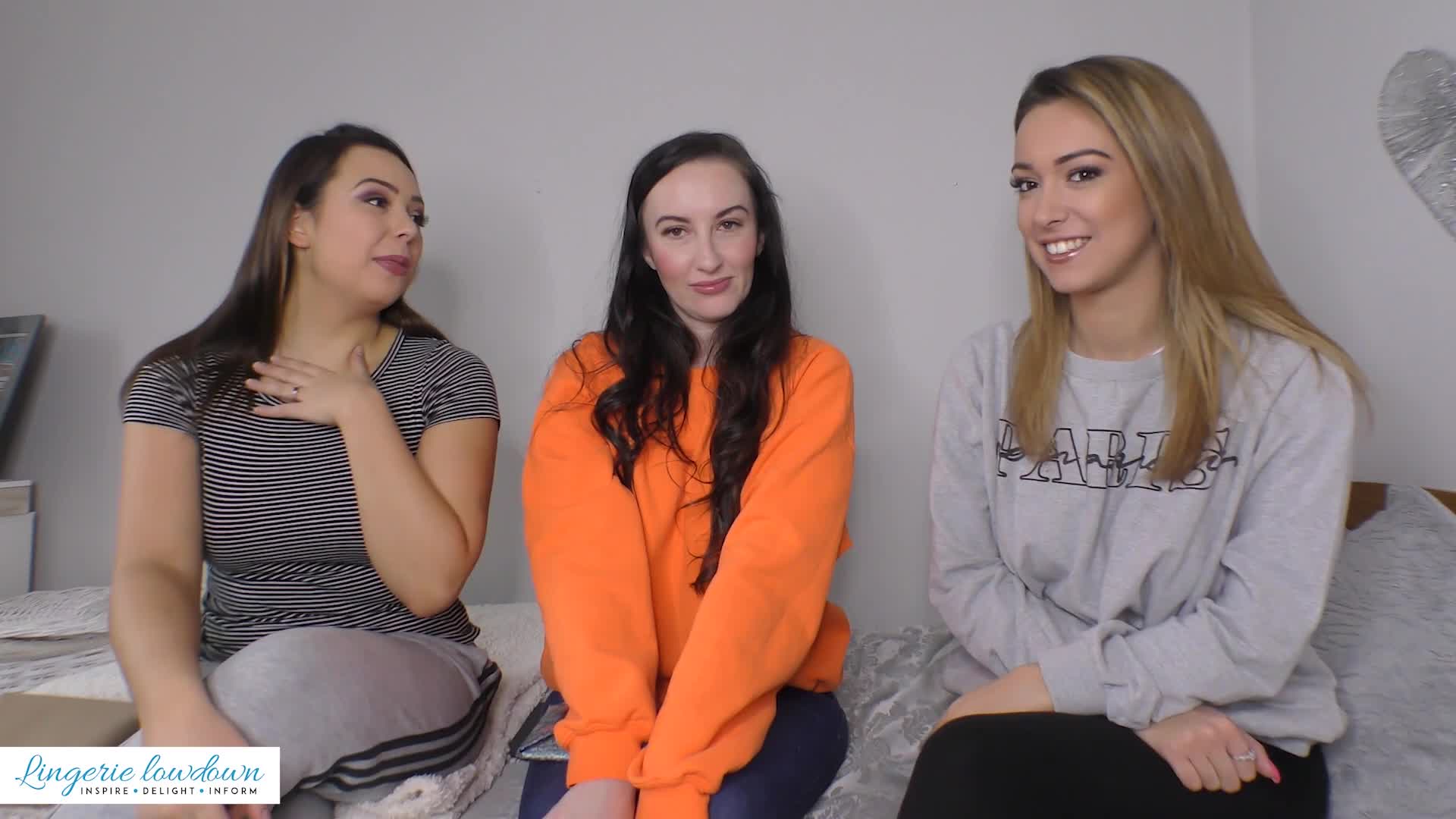 Alicia, Sophia Smith and Lauren Louise review gifts from each other