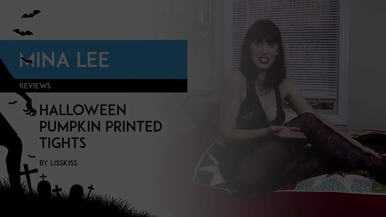 HALLOWEEN PREVIEW ONLY Mina Lee reviews Lisskiss Halloween pumpkin printed tights
