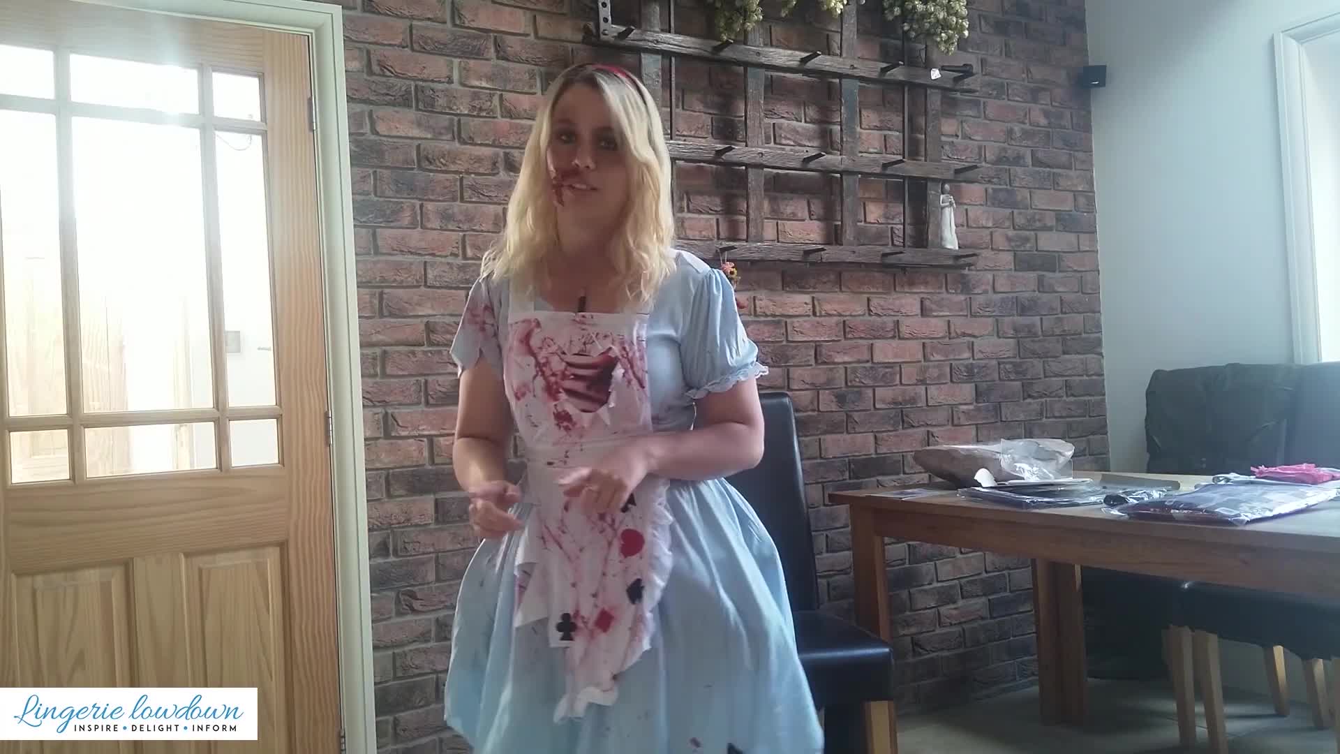 PoppyMcleanModel  Bristol Novelty zombie prom queen costume and unbranded fishnet tights [PREVIEW]