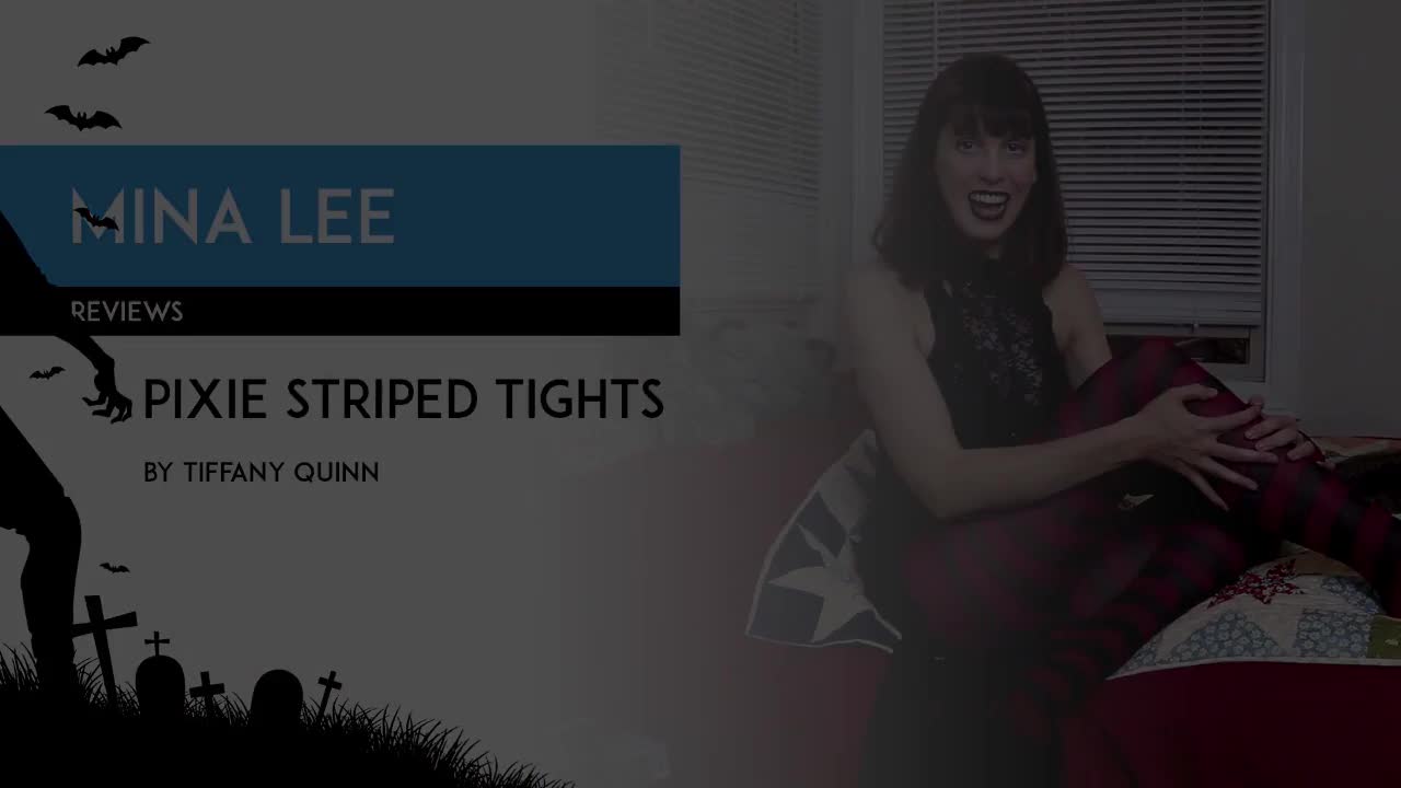 HALLOWEEN PREVIEW ONLY Mina Lee reviews Tiffany Quinn pixie striped tights