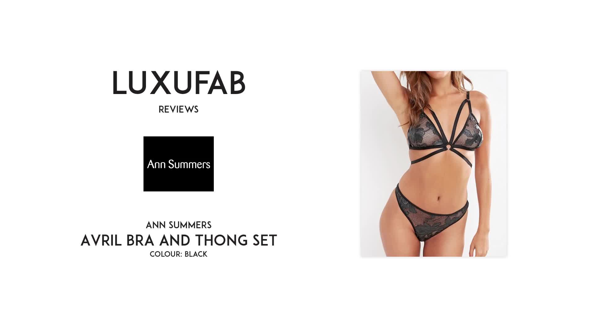 Luxufab  Ann Summers Avril bra and thong set [FULL REVIEW]