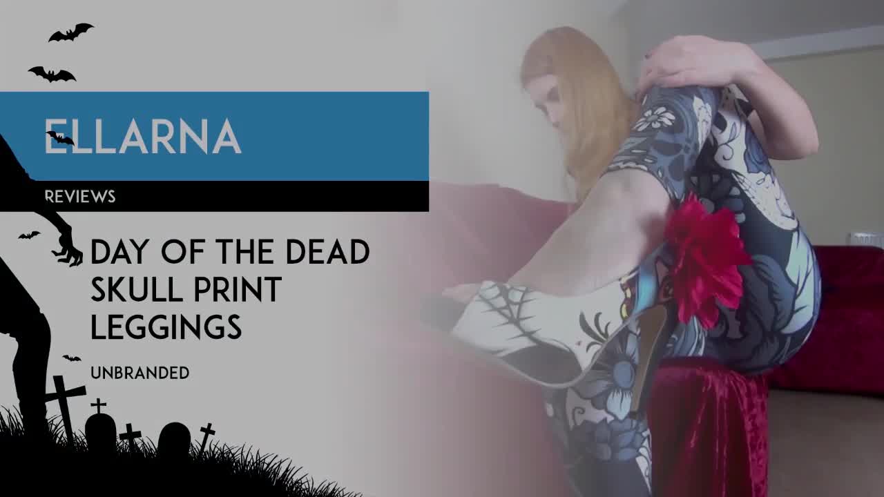 Ellarna reviews unbranded Day of the Dead skull print leggings [PREVIEW]