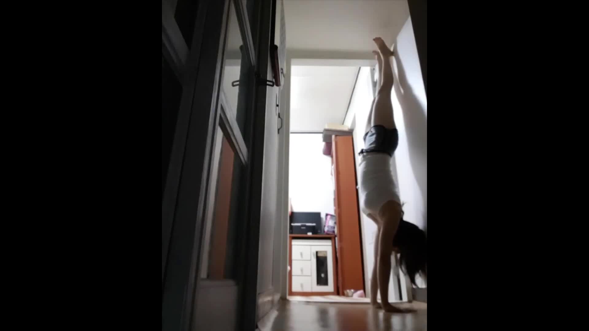 Use the door to help with yoga for balance.